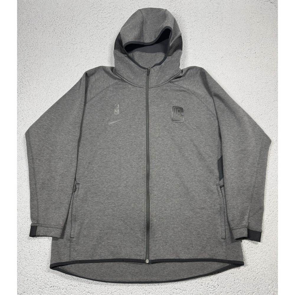 Nike Los Angeles Clippers Jacket Mens XL Gray NBA Basketball Dri Fit Hooded